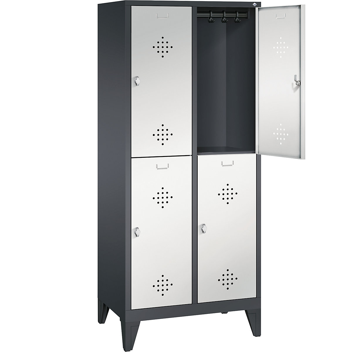 CLASSIC cloakroom locker with feet, double tier – C+P (Product illustration 22)-21
