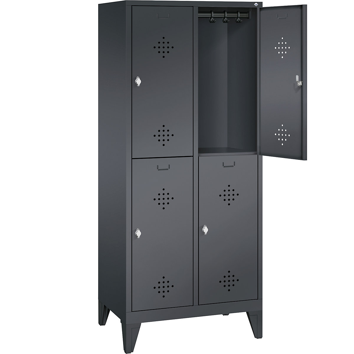 CLASSIC cloakroom locker with feet, double tier – C+P (Product illustration 23)-22
