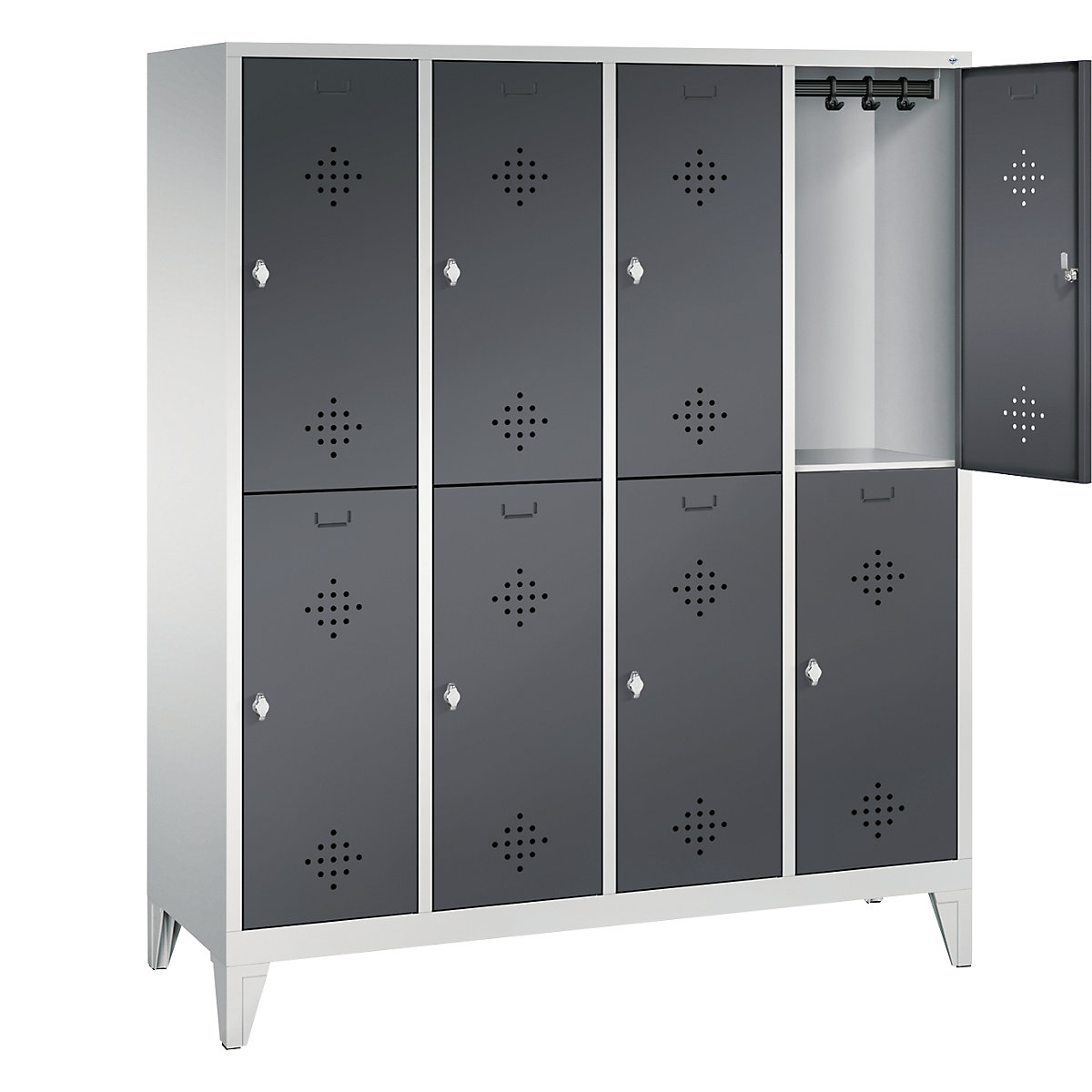 CLASSIC cloakroom locker with feet, double tier – C+P (Product illustration 27)-26