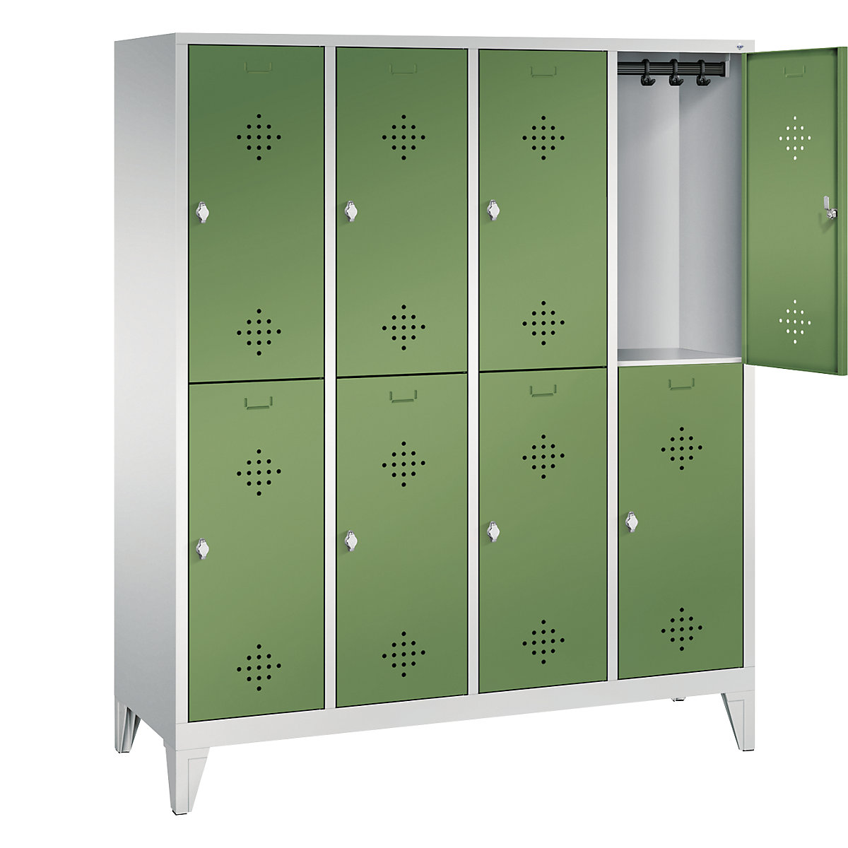 CLASSIC cloakroom locker with feet, double tier – C+P (Product illustration 20)-19