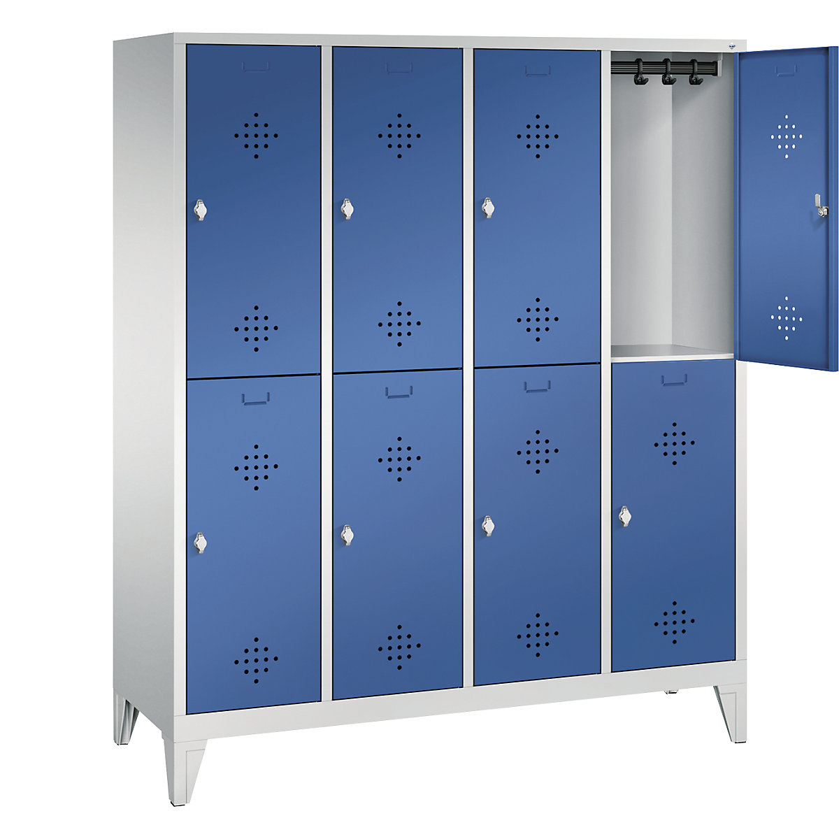 CLASSIC cloakroom locker with feet, double tier – C+P (Product illustration 21)-20