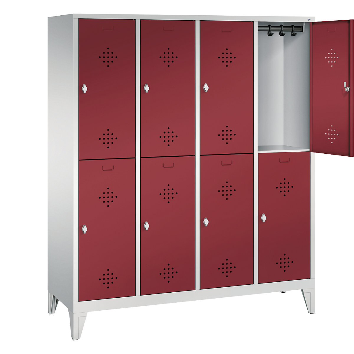 CLASSIC cloakroom locker with feet, double tier – C+P (Product illustration 26)-25