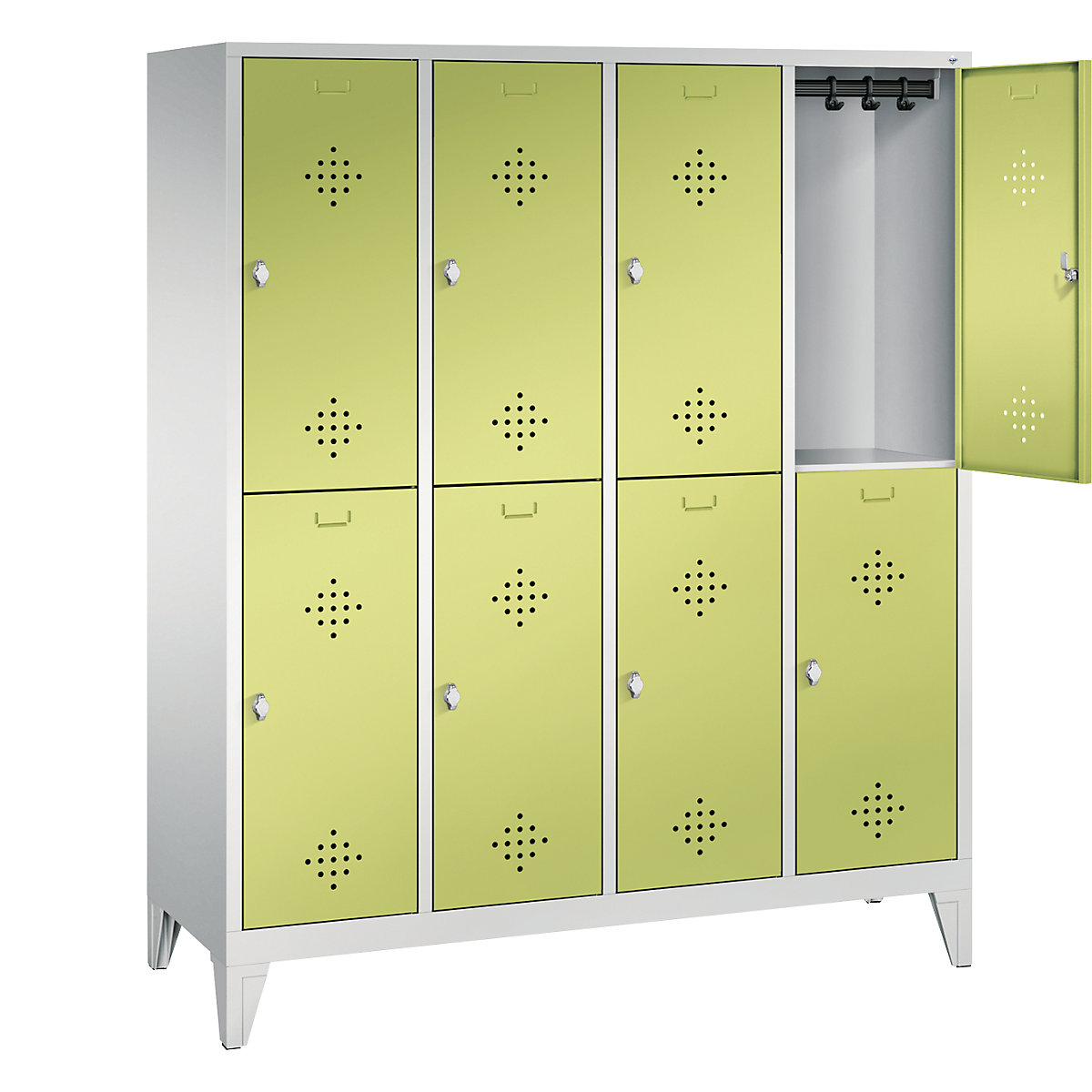 CLASSIC cloakroom locker with feet, double tier – C+P (Product illustration 19)-18
