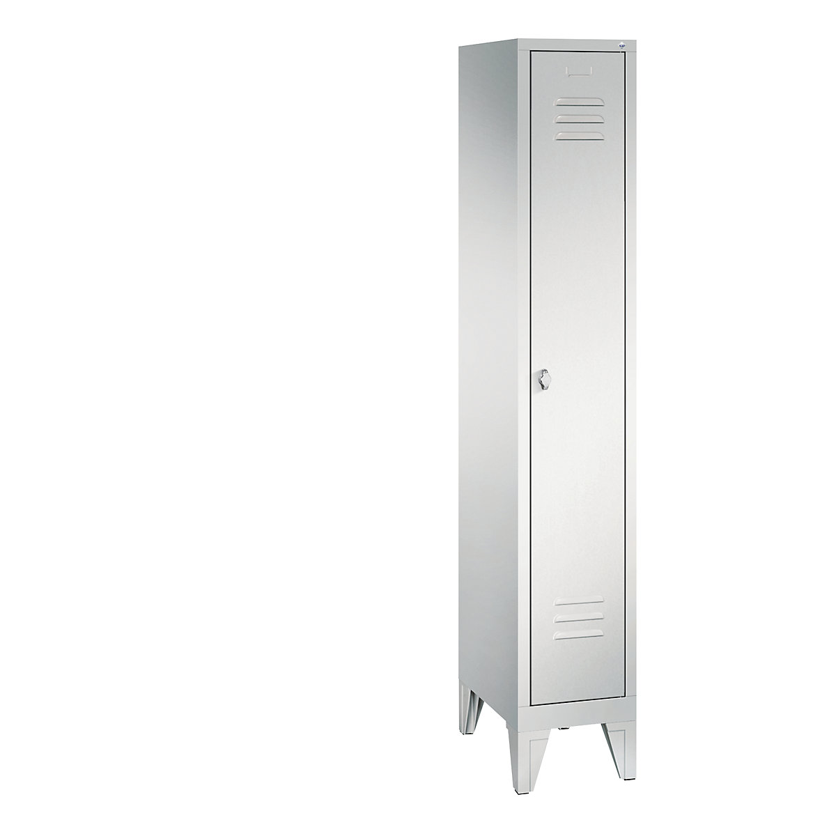 CLASSIC cloakroom locker with feet – C+P, 1 compartment, compartment width 300 mm, light grey-6