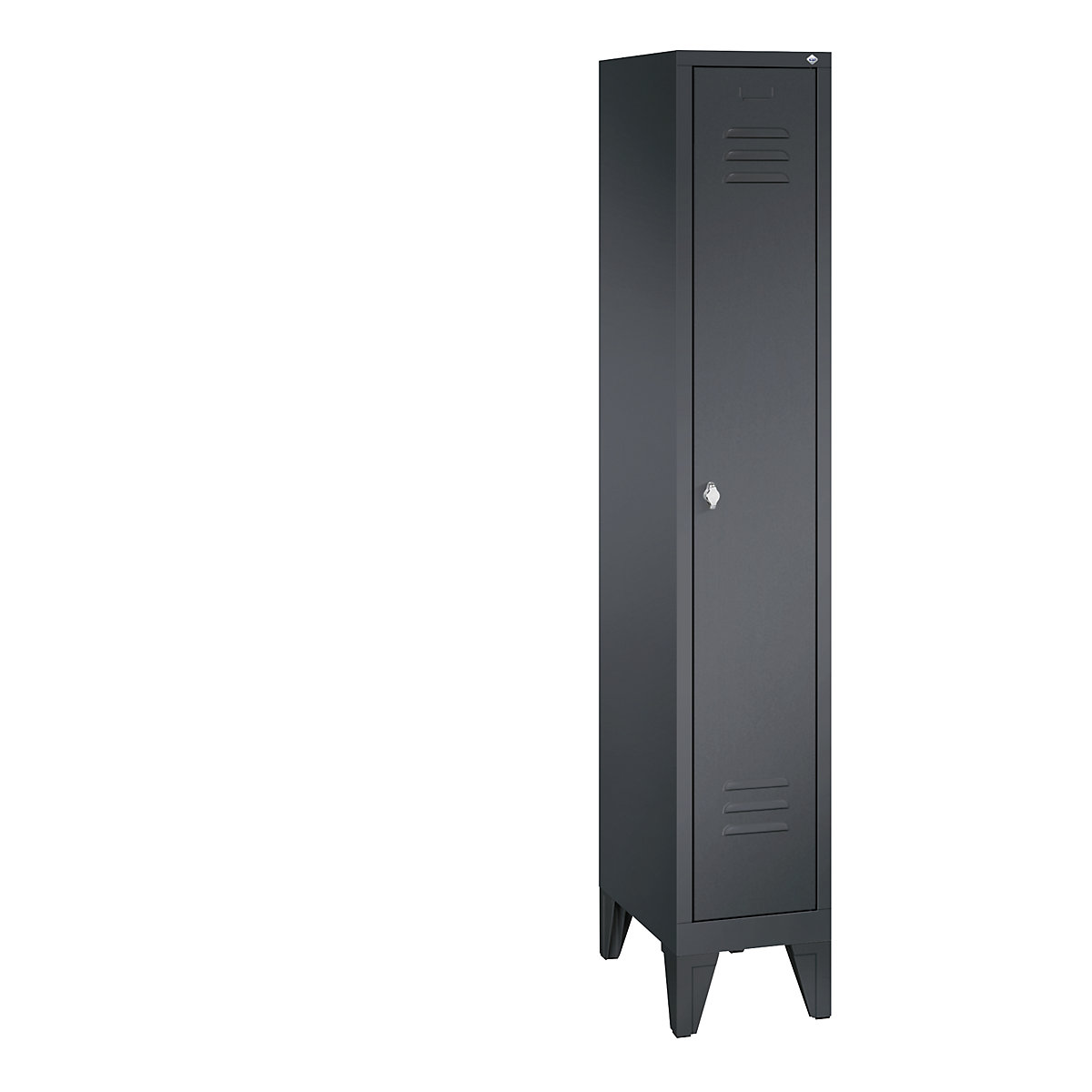 CLASSIC cloakroom locker with feet – C+P, 1 compartment, compartment width 300 mm, black grey-11