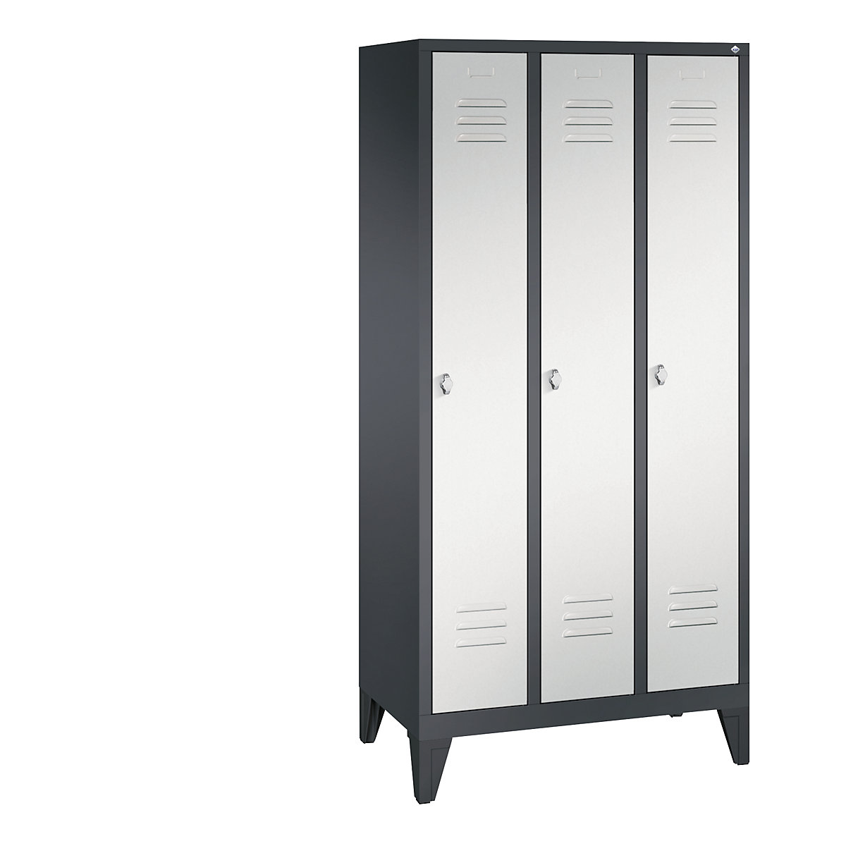 C+P CLASSIC cloakroom locker with feet 3 compartments, compartment