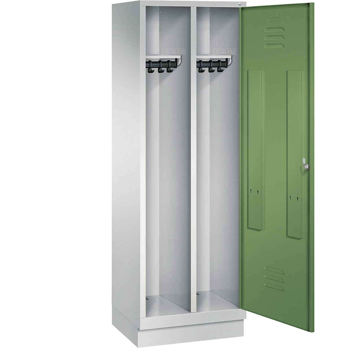 CLASSIC cloakroom locker with plinth, door for 2 compartments – C+P (Product illustration 2)-1