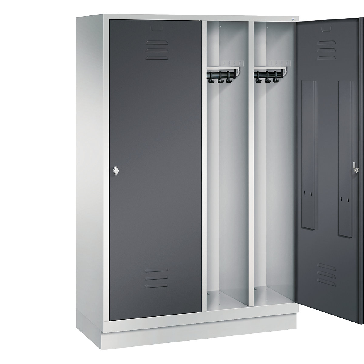 CLASSIC cloakroom locker with plinth, door for 2 compartments – C+P (Product illustration 27)-26