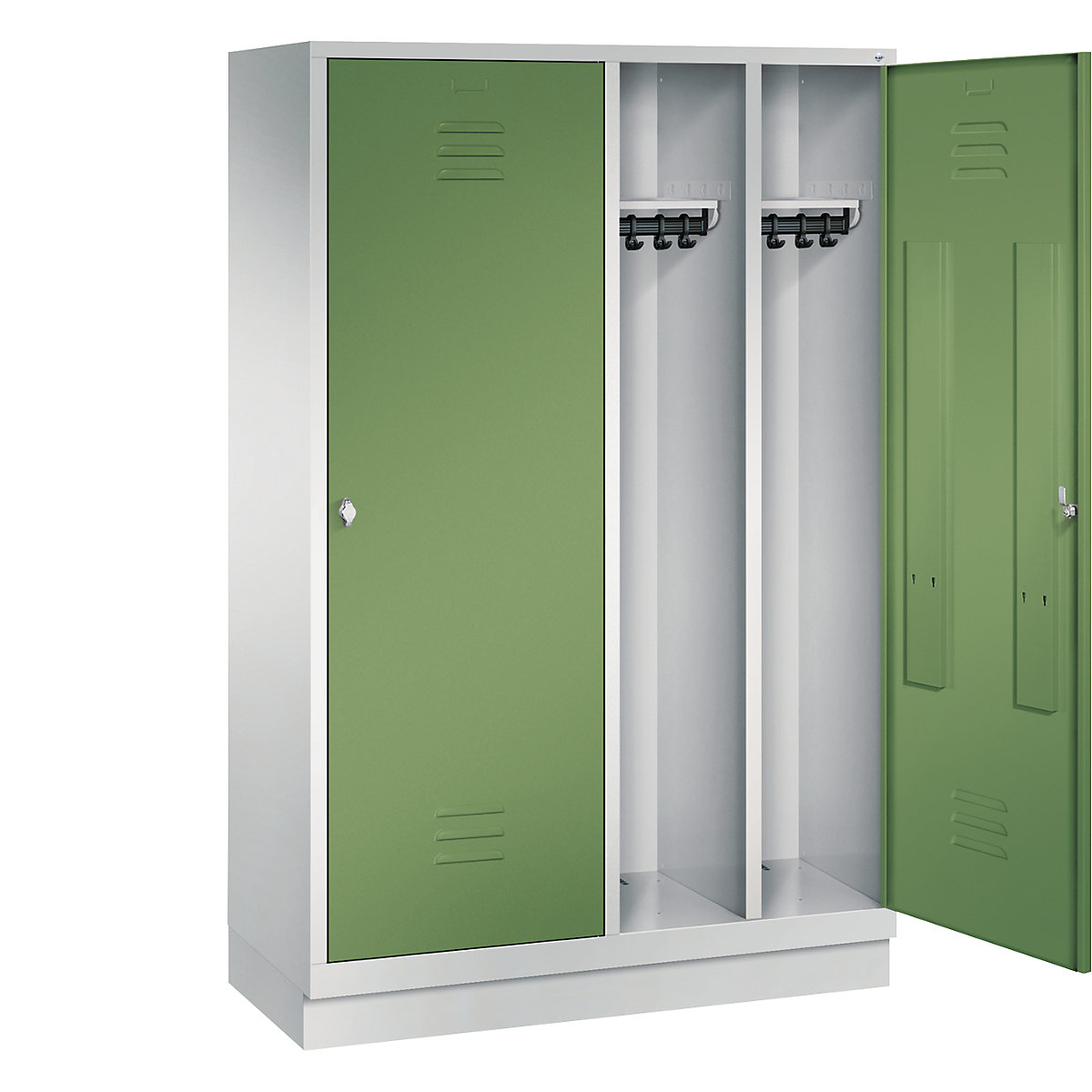 CLASSIC cloakroom locker with plinth, door for 2 compartments – C+P (Product illustration 18)-17
