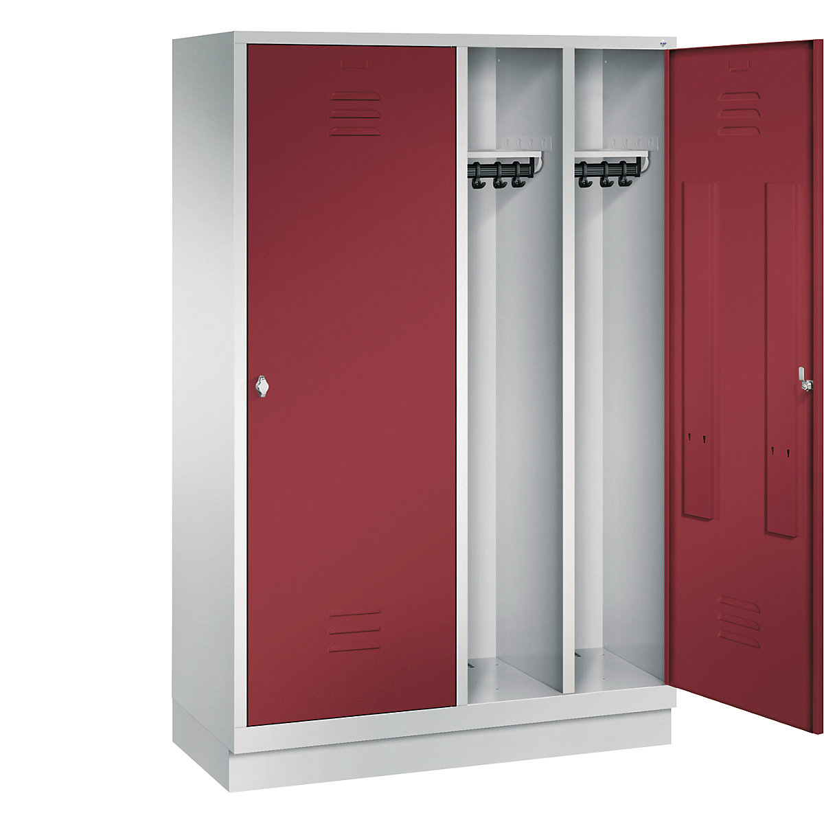 CLASSIC cloakroom locker with plinth, door for 2 compartments – C+P (Product illustration 22)-21