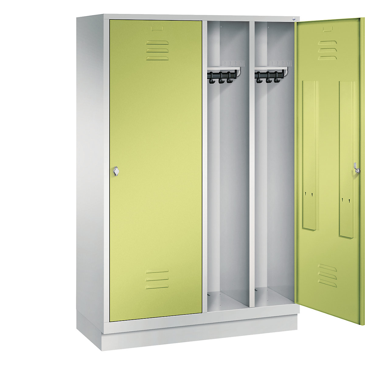 CLASSIC cloakroom locker with plinth, door for 2 compartments – C+P (Product illustration 2)-1