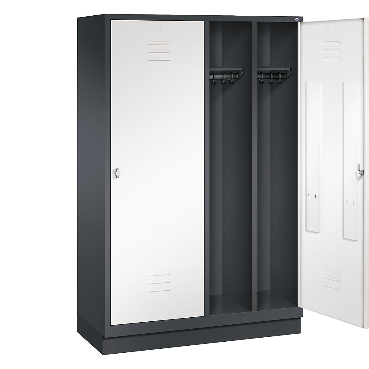 CLASSIC cloakroom locker with plinth, door for 2 compartments – C+P (Product illustration 26)-25