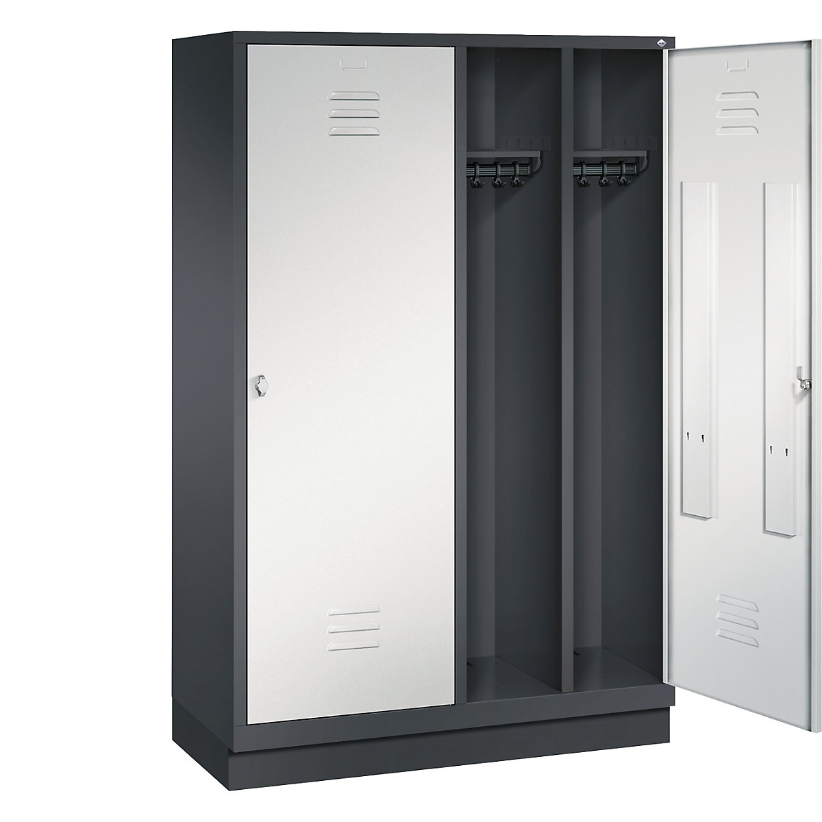 CLASSIC cloakroom locker with plinth, door for 2 compartments – C+P (Product illustration 24)-23