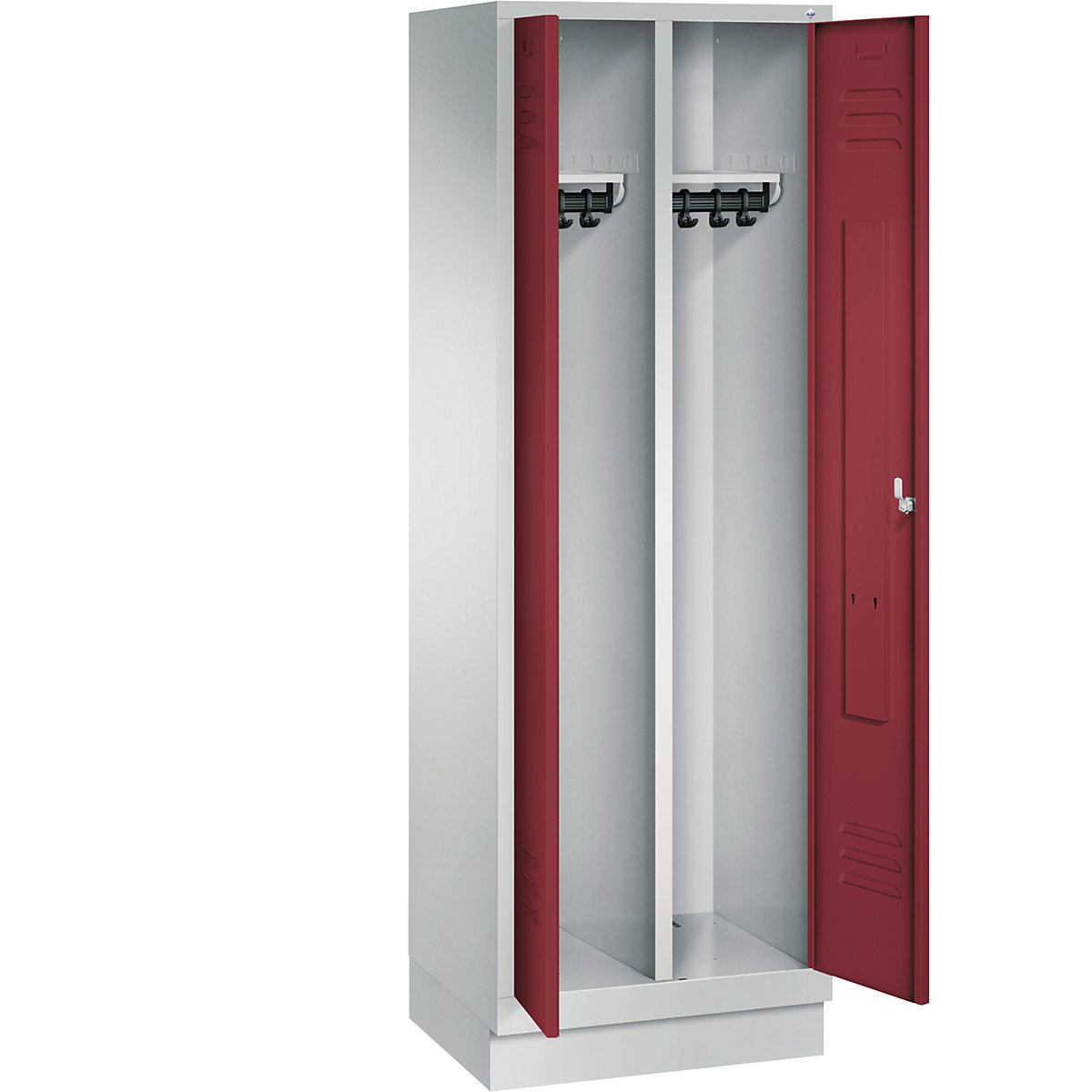 CLASSIC cloakroom locker with plinth, doors close in the middle – C+P (Product illustration 25)-24