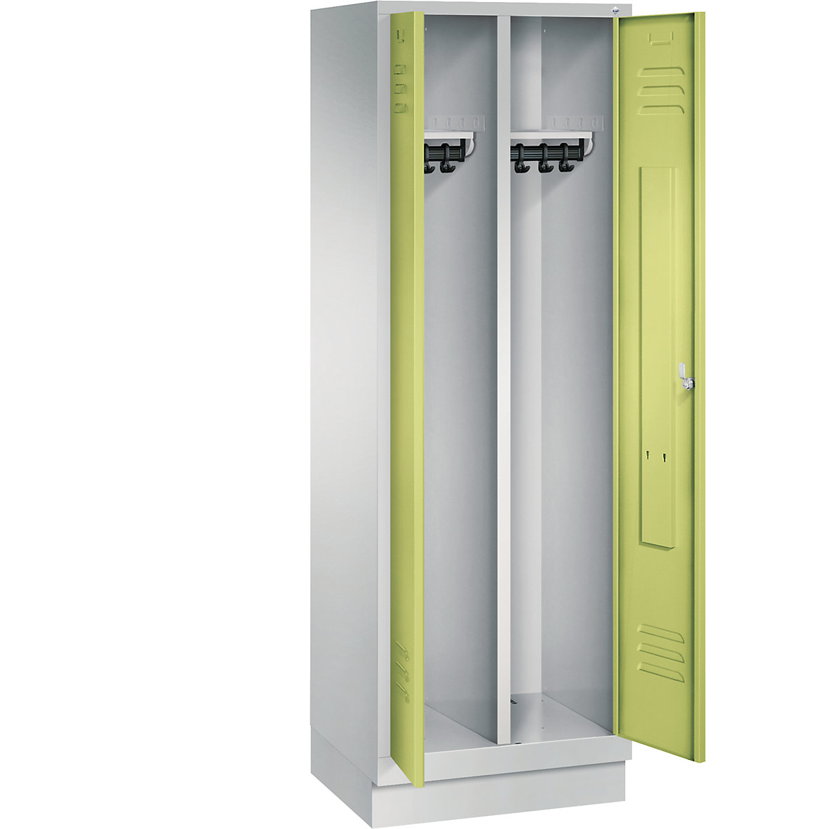 CLASSIC cloakroom locker with plinth, doors close in the middle – C+P (Product illustration 27)-26