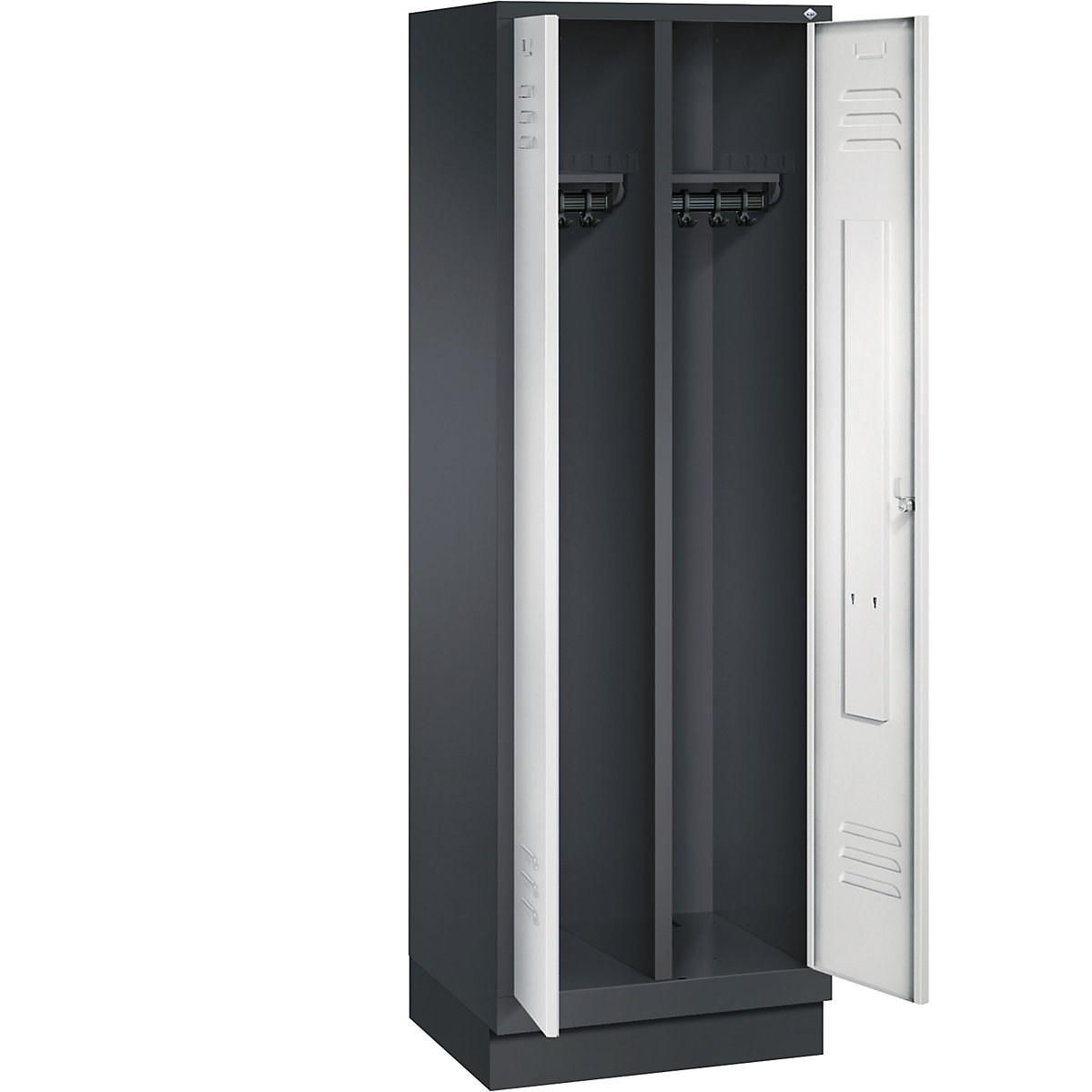 CLASSIC cloakroom locker with plinth, doors close in the middle – C+P (Product illustration 18)-17