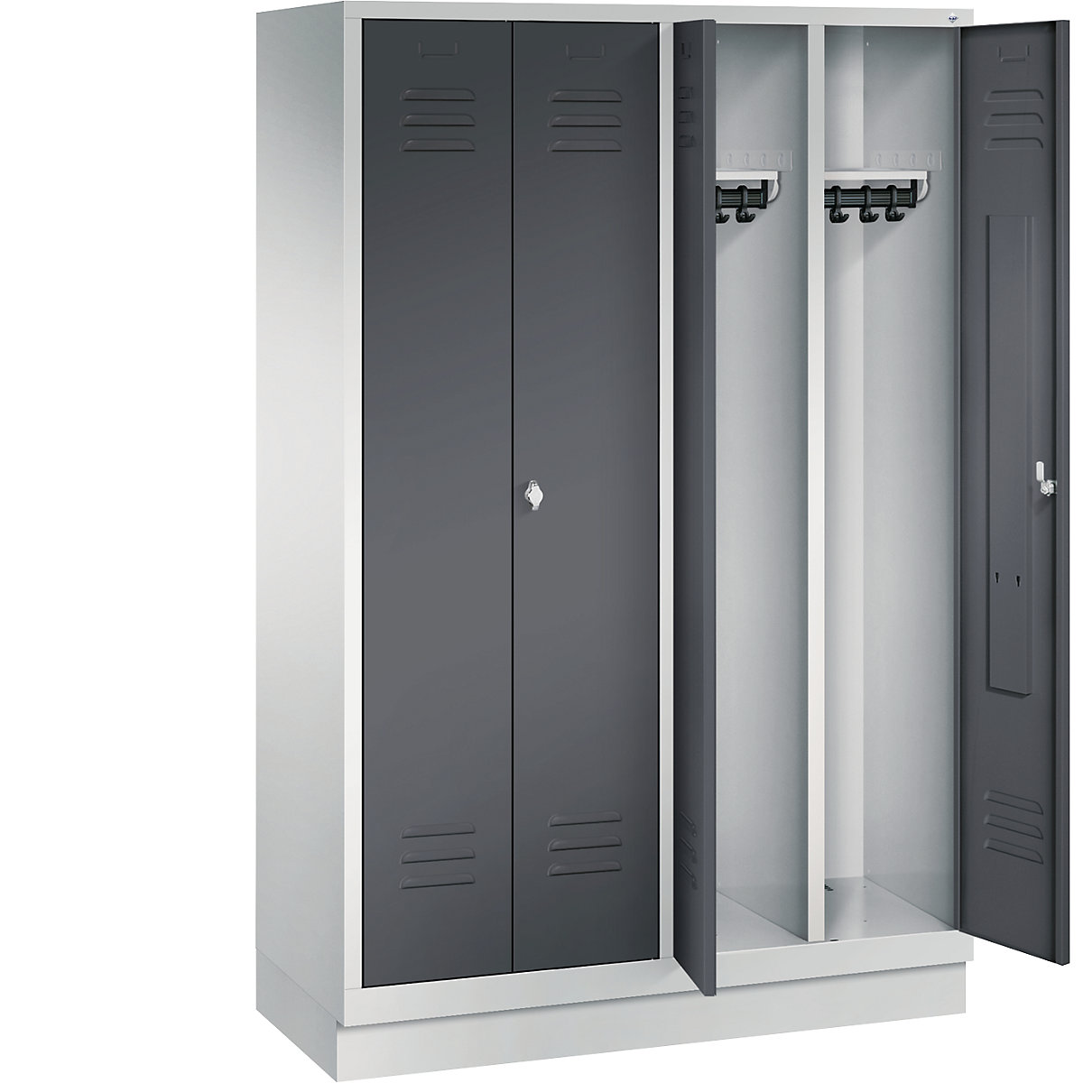 CLASSIC cloakroom locker with plinth, doors close in the middle – C+P (Product illustration 24)-23