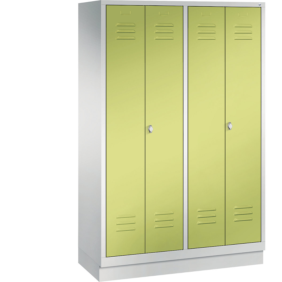 CLASSIC cloakroom locker with plinth, doors close in the middle – C+P