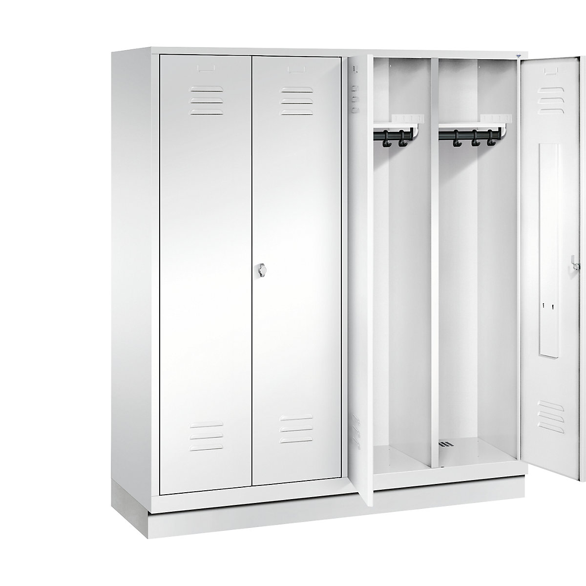 CLASSIC cloakroom locker with plinth, doors close in the middle – C+P (Product illustration 25)-24