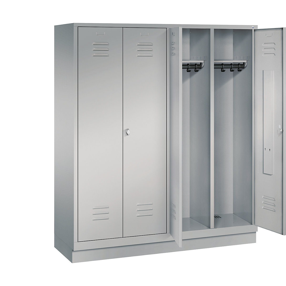 CLASSIC cloakroom locker with plinth, doors close in the middle – C+P (Product illustration 22)-21