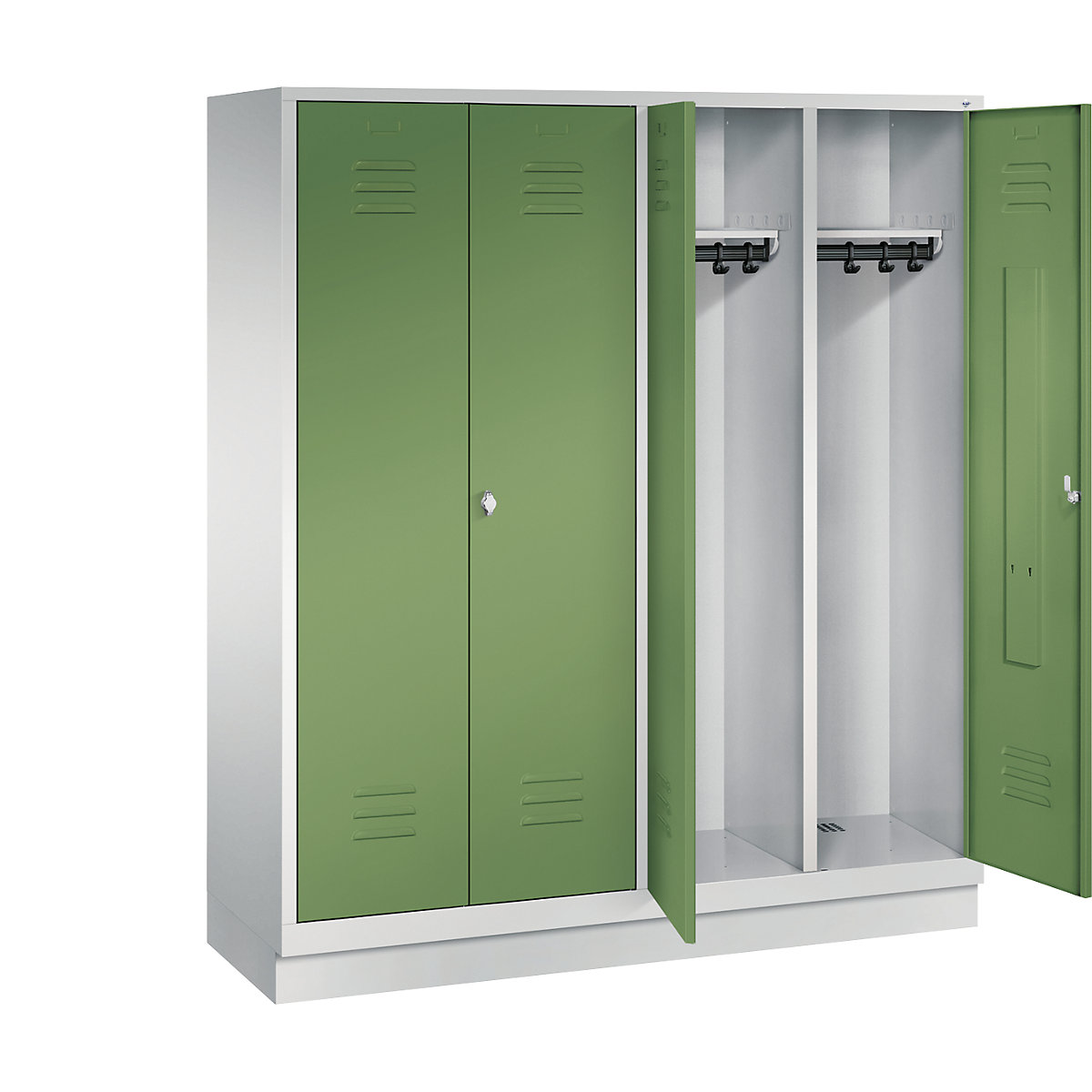 CLASSIC cloakroom locker with plinth, doors close in the middle – C+P (Product illustration 28)-27