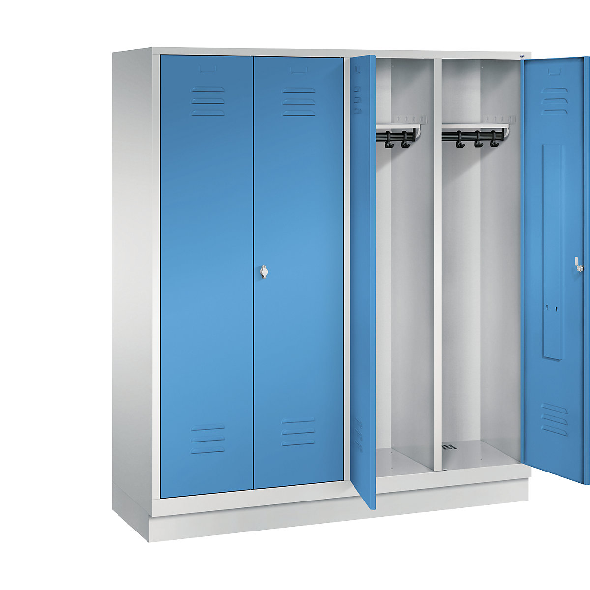 CLASSIC cloakroom locker with plinth, doors close in the middle – C+P (Product illustration 26)-25