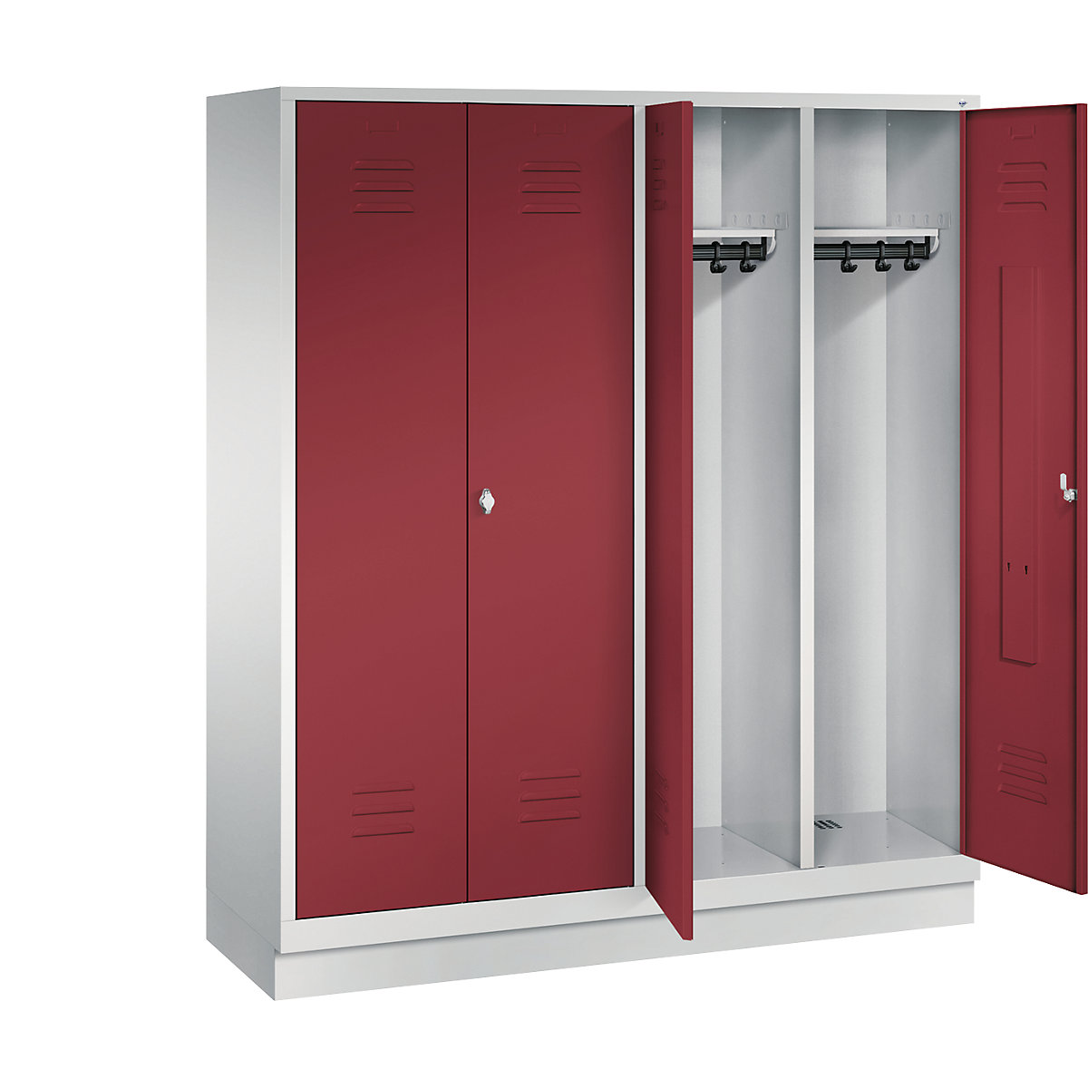 CLASSIC cloakroom locker with plinth, doors close in the middle – C+P (Product illustration 2)-1