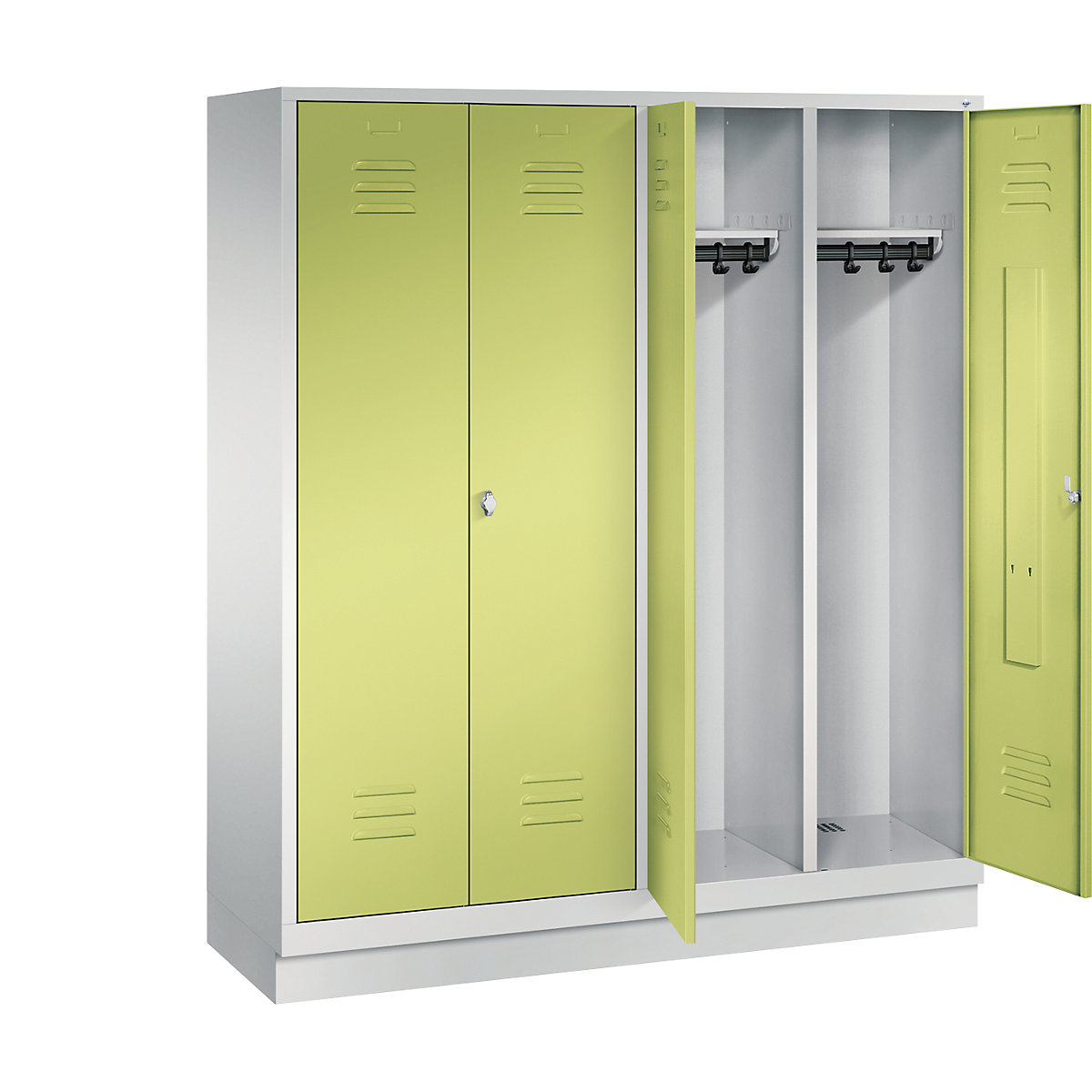 CLASSIC cloakroom locker with plinth, doors close in the middle – C+P (Product illustration 24)-23