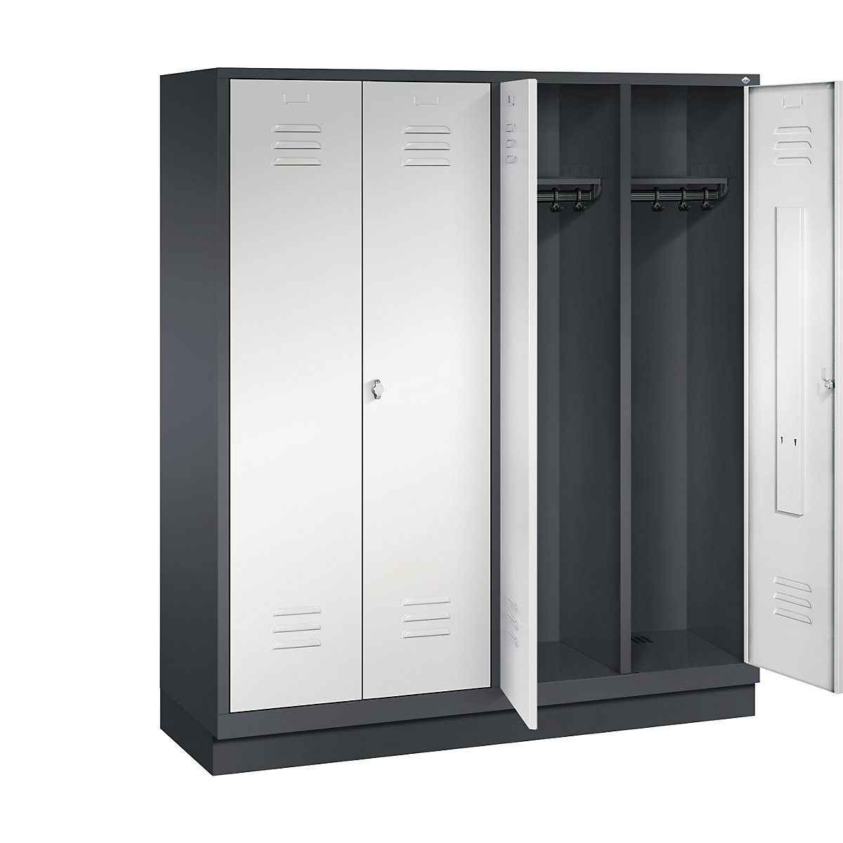 CLASSIC cloakroom locker with plinth, doors close in the middle – C+P (Product illustration 23)-22