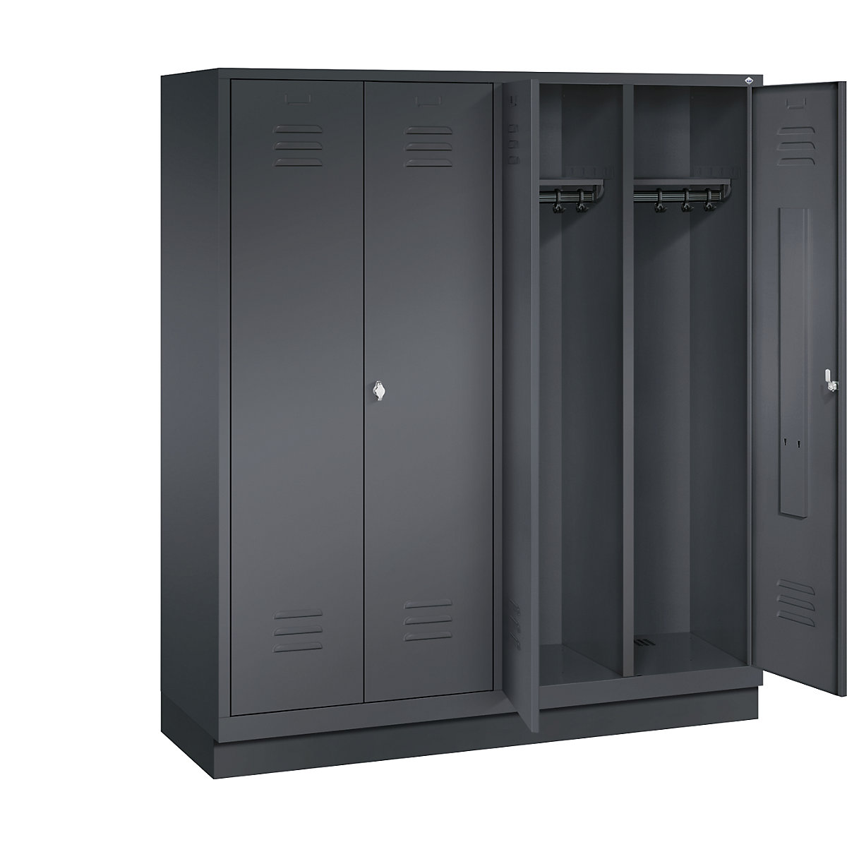 CLASSIC cloakroom locker with plinth, doors close in the middle – C+P (Product illustration 18)-17