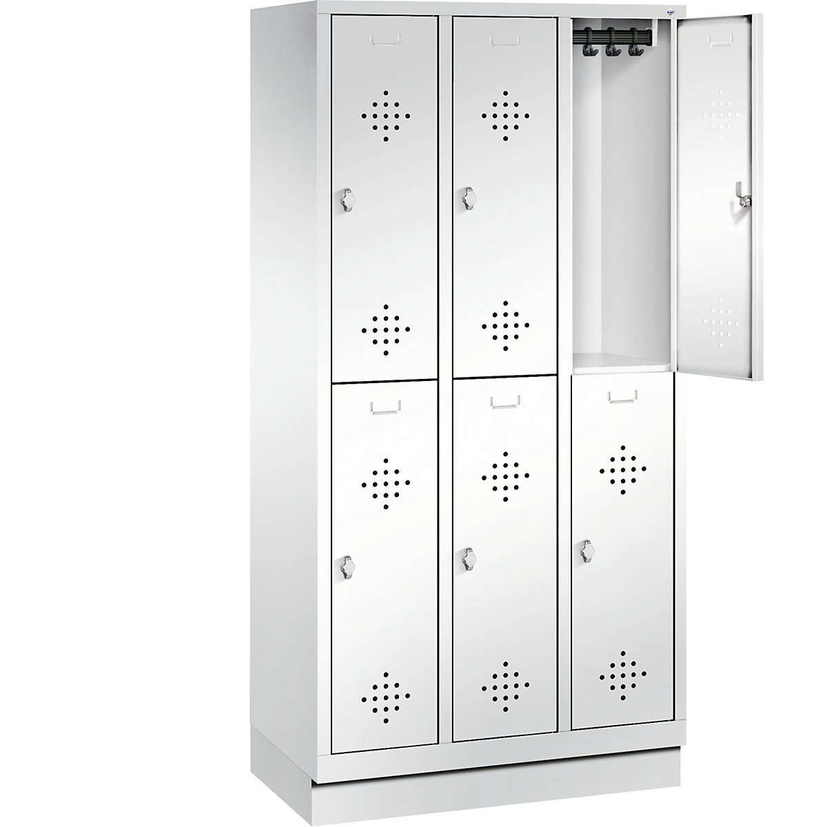 CLASSIC cloakroom locker with plinth, double tier – C+P (Product illustration 23)-22