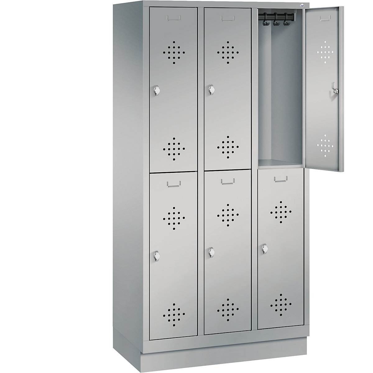 CLASSIC cloakroom locker with plinth, double tier – C+P (Product illustration 26)-25