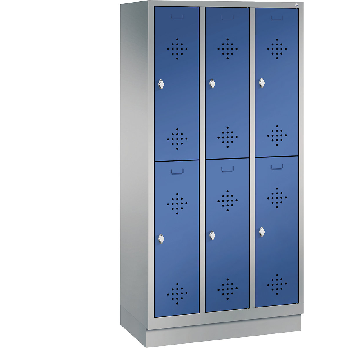 CLASSIC cloakroom locker with plinth, double tier – C+P