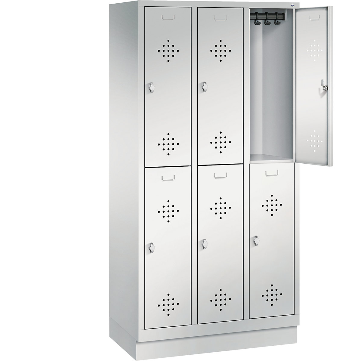 CLASSIC cloakroom locker with plinth, double tier – C+P (Product illustration 24)-23