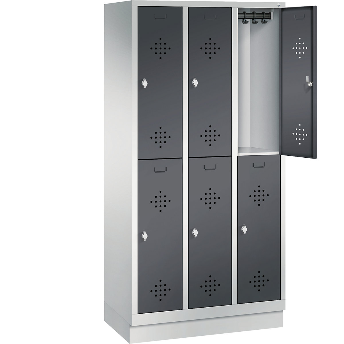 CLASSIC cloakroom locker with plinth, double tier – C+P (Product illustration 21)-20