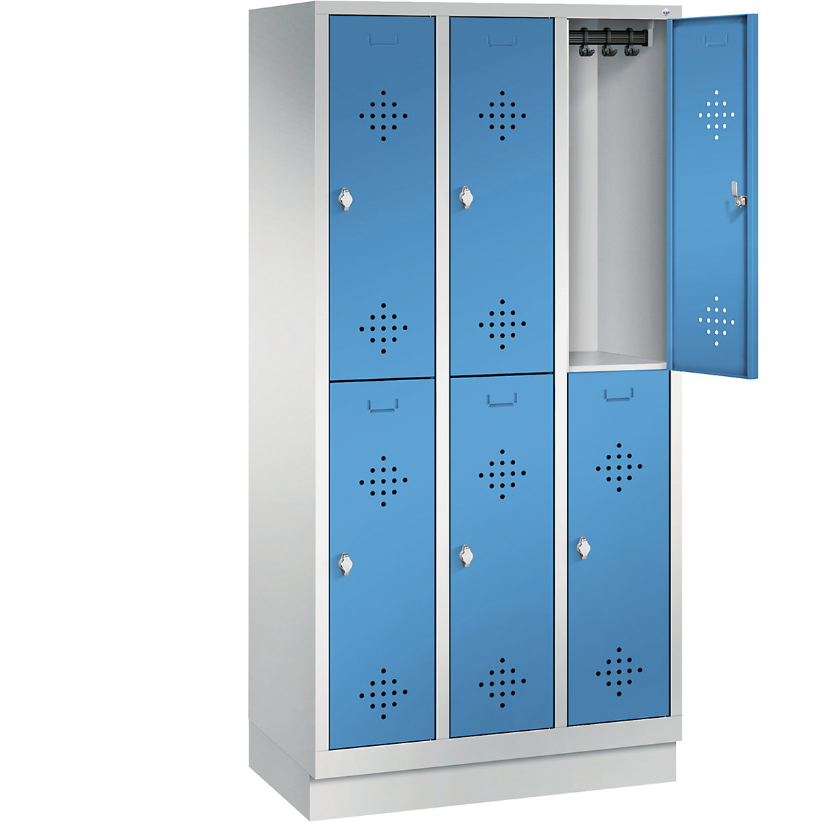 CLASSIC cloakroom locker with plinth, double tier – C+P (Product illustration 19)-18