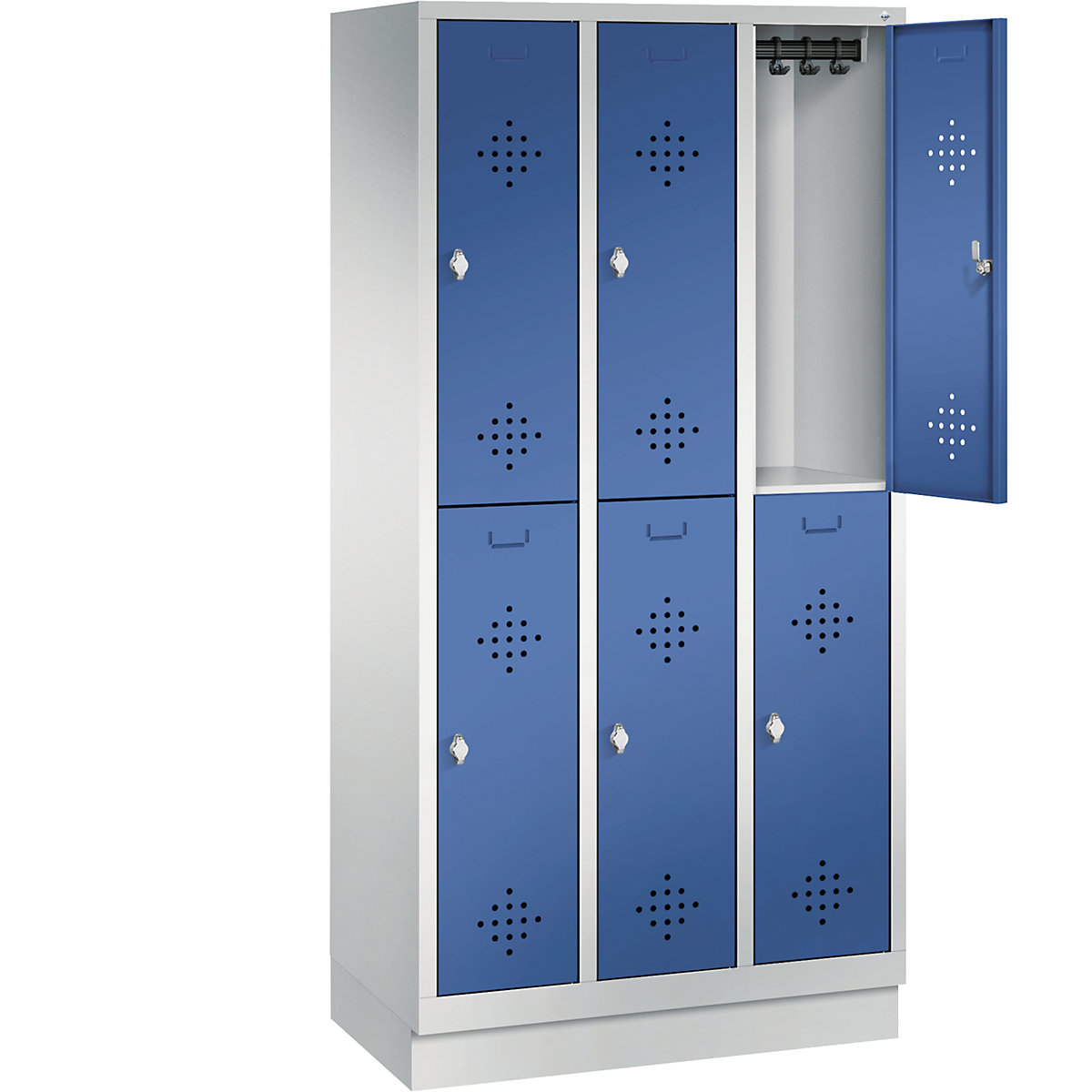 CLASSIC cloakroom locker with plinth, double tier – C+P (Product illustration 17)-16