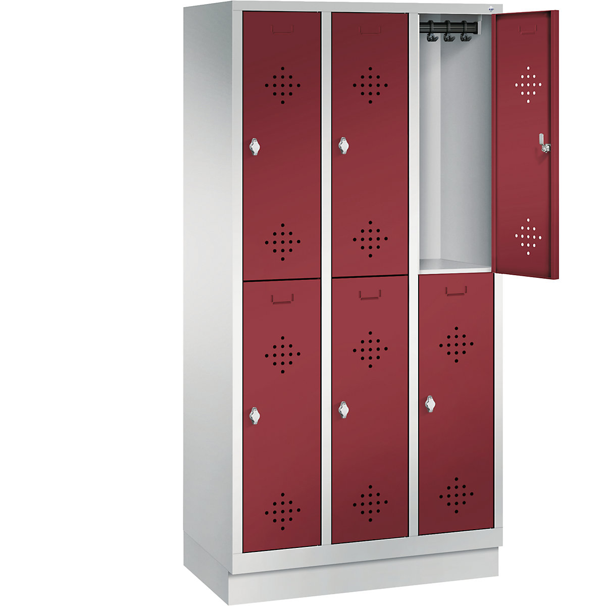 CLASSIC cloakroom locker with plinth, double tier – C+P (Product illustration 27)-26