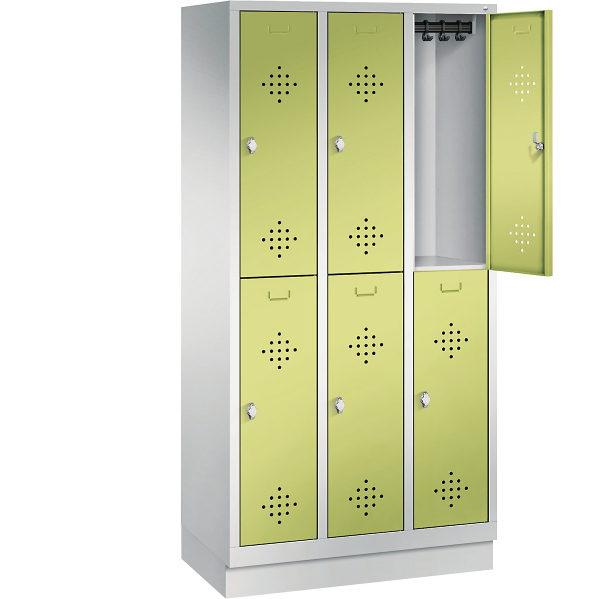 CLASSIC cloakroom locker with plinth, double tier – C+P (Product illustration 20)-19