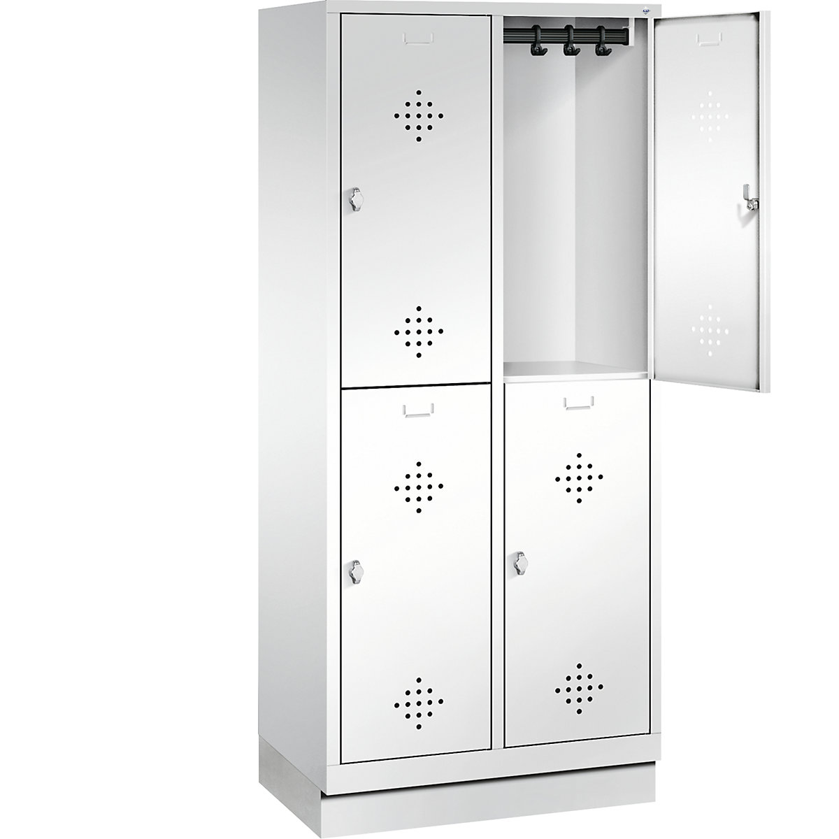 CLASSIC cloakroom locker with plinth, double tier – C+P (Product illustration 2)-1