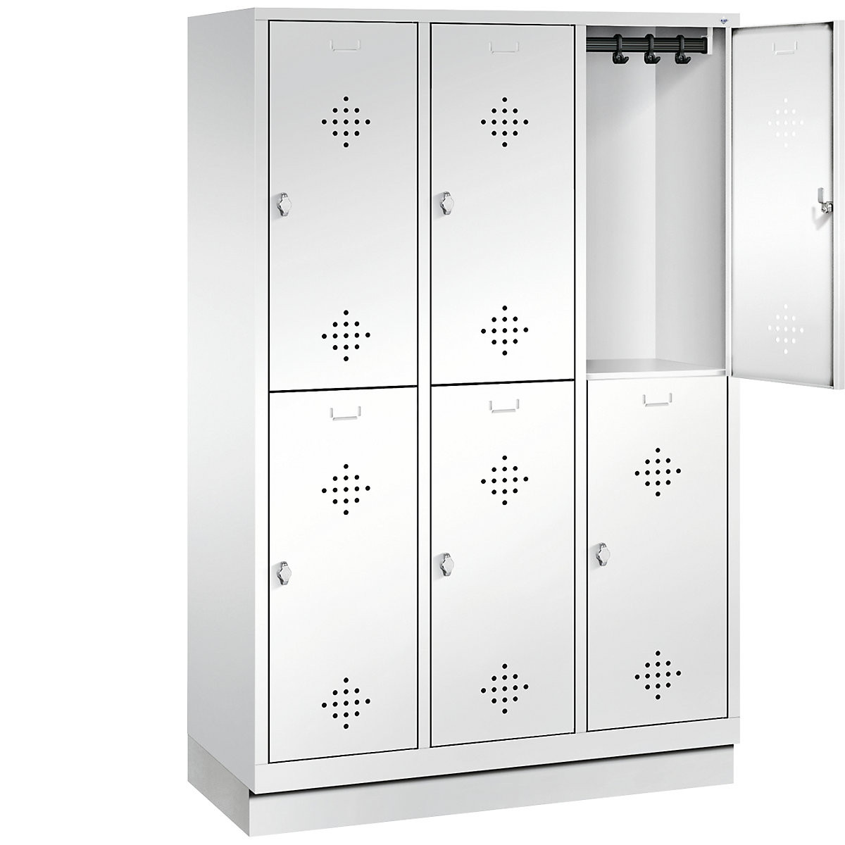 CLASSIC cloakroom locker with plinth, double tier – C+P (Product illustration 2)-1