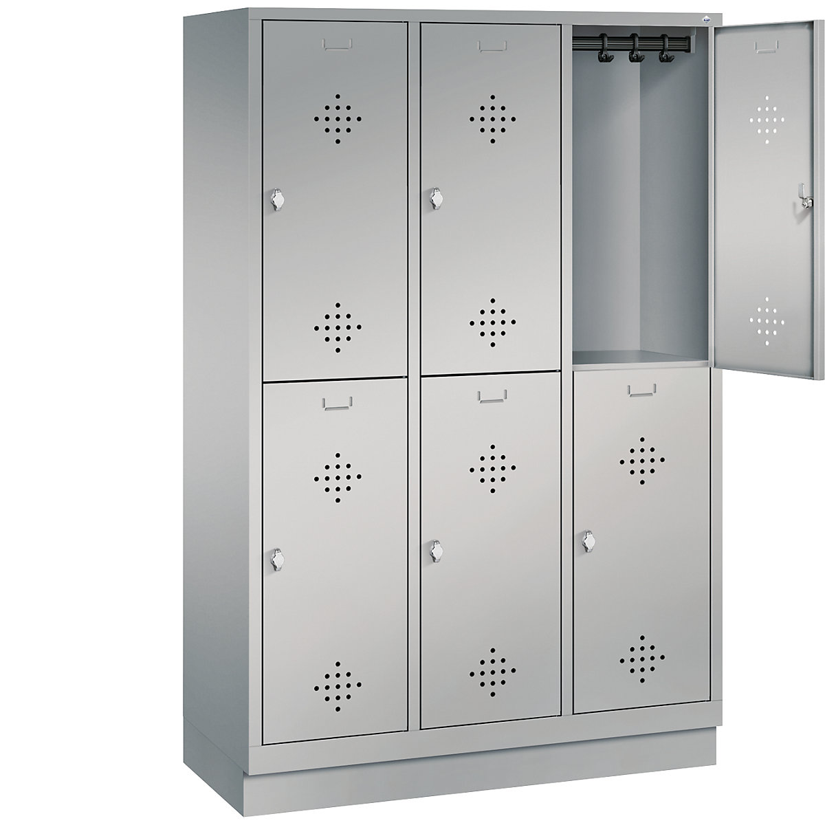 CLASSIC cloakroom locker with plinth, double tier – C+P (Product illustration 19)-18