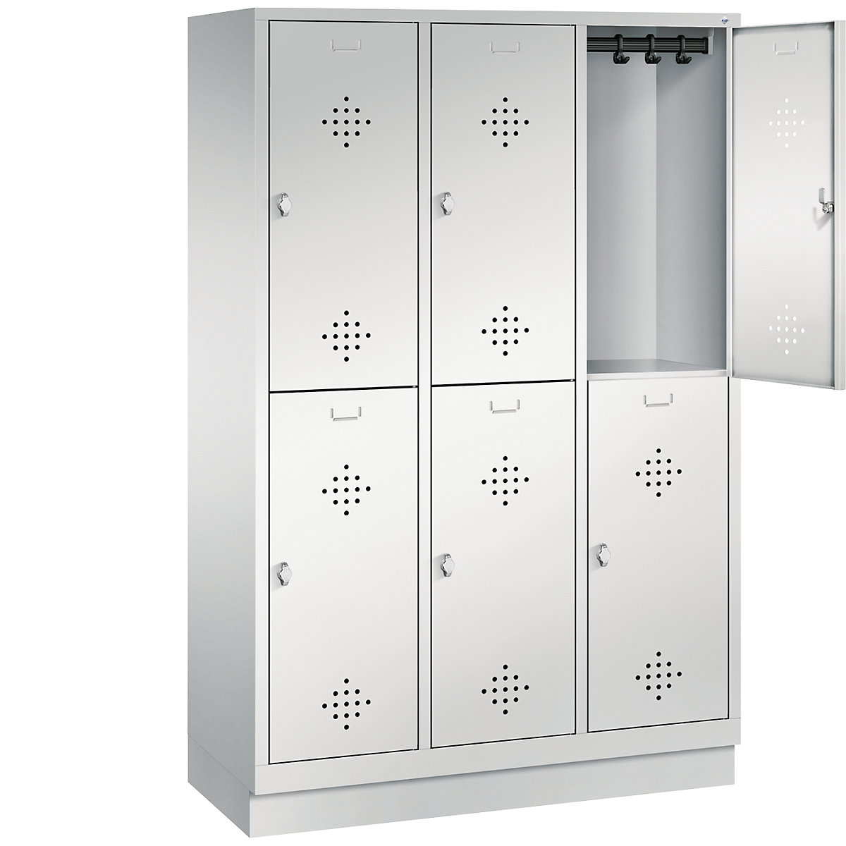 CLASSIC cloakroom locker with plinth, double tier – C+P (Product illustration 22)-21