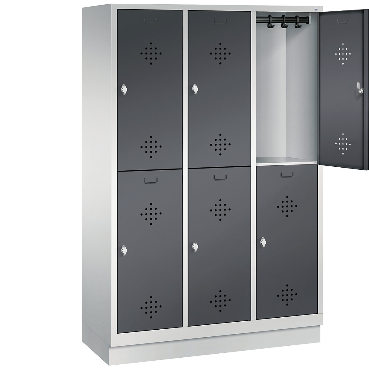 CLASSIC cloakroom locker with plinth, double tier – C+P (Product illustration 18)-17