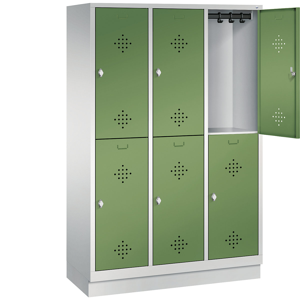 CLASSIC cloakroom locker with plinth, double tier – C+P (Product illustration 28)-27