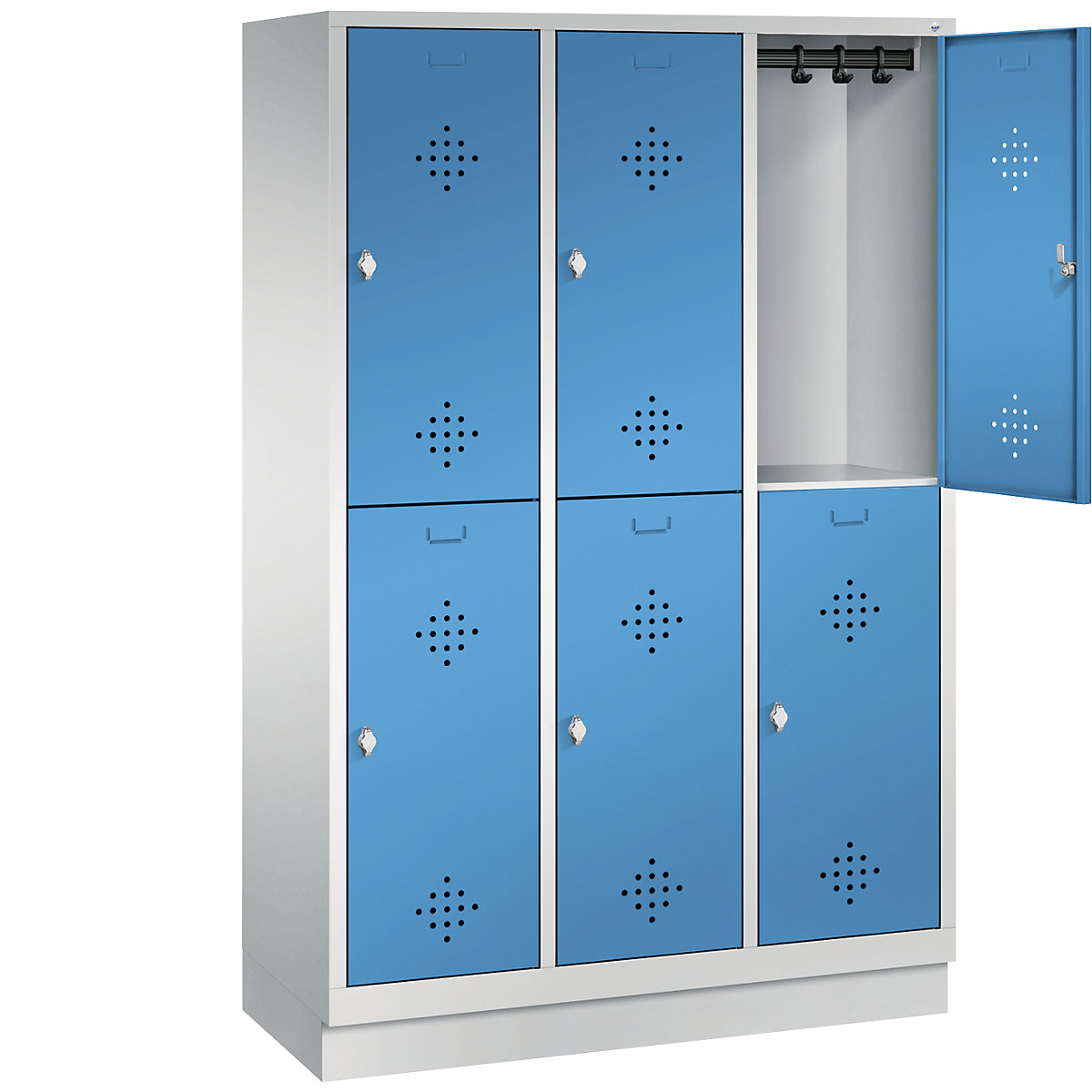 CLASSIC cloakroom locker with plinth, double tier – C+P (Product illustration 25)-24
