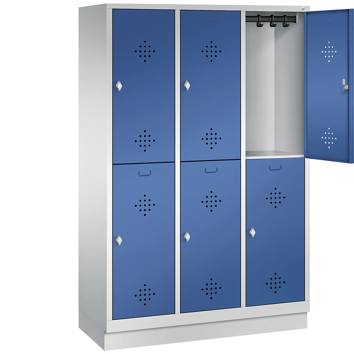 CLASSIC cloakroom locker with plinth, double tier – C+P (Product illustration 20)-19