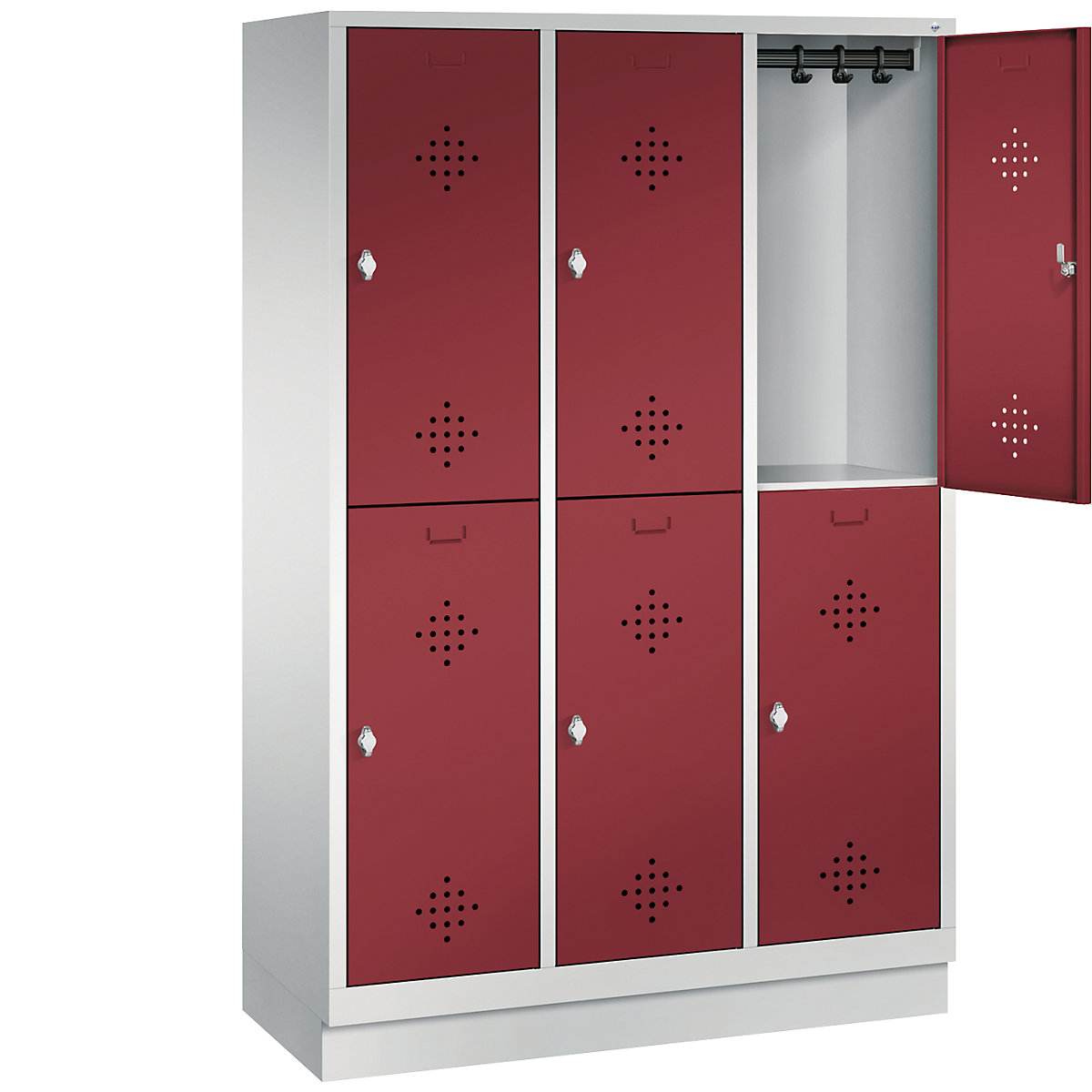 CLASSIC cloakroom locker with plinth, double tier – C+P (Product illustration 17)-16