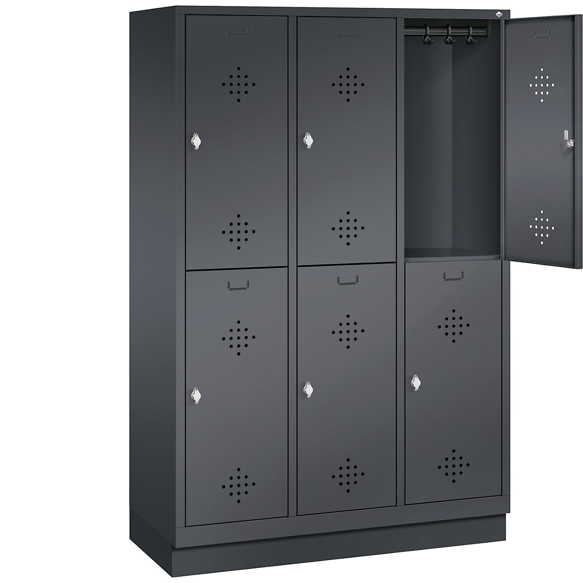 CLASSIC cloakroom locker with plinth, double tier – C+P (Product illustration 21)-20