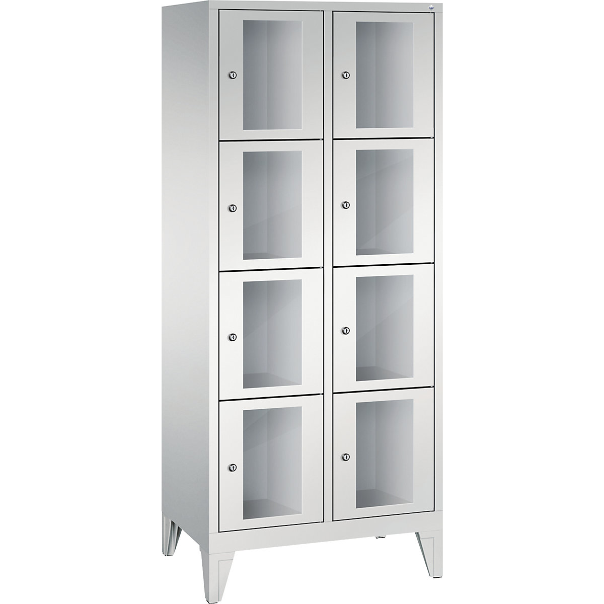 CLASSIC locker unit, compartment height 375 mm, with feet – C+P, 8 compartments, width 810 mm, light grey door-3